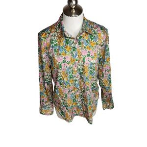 J. Crew Women's Slim Fit‎ Button Up Shirt Size 2 Liberty Petunia Floral Print